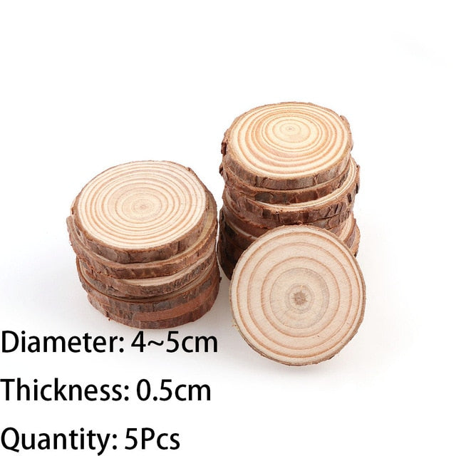 Wood Slices Circles Pine Tree Bark Log Discs DIY Crafts Wedding Party  Decoration