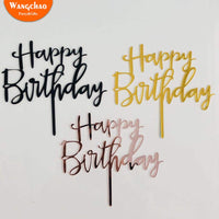Happy Birthday Cake Topper Acrylic Letter Cake Toppers Party Supplies Happy Birthday Black Cake Decorations Boy 33 Designs